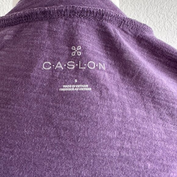 Caslon Purple V-Neck Pocket Tee - Small - Picture 5 of 6